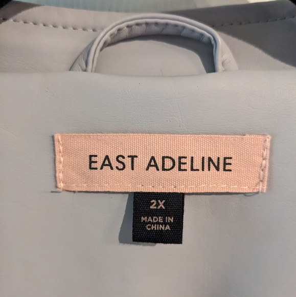 NWOT EAST ADELINE Faux Leather Grey Jacket Size 2X - Picture 2 of 10
